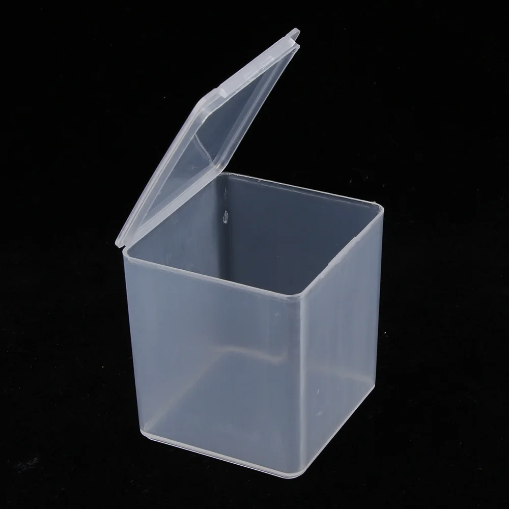 Mini cajas de almacenamiento transparentes para joyería, organizador de artículos diversos, estuche para manualidades de cuentas, cuadrados pequeños