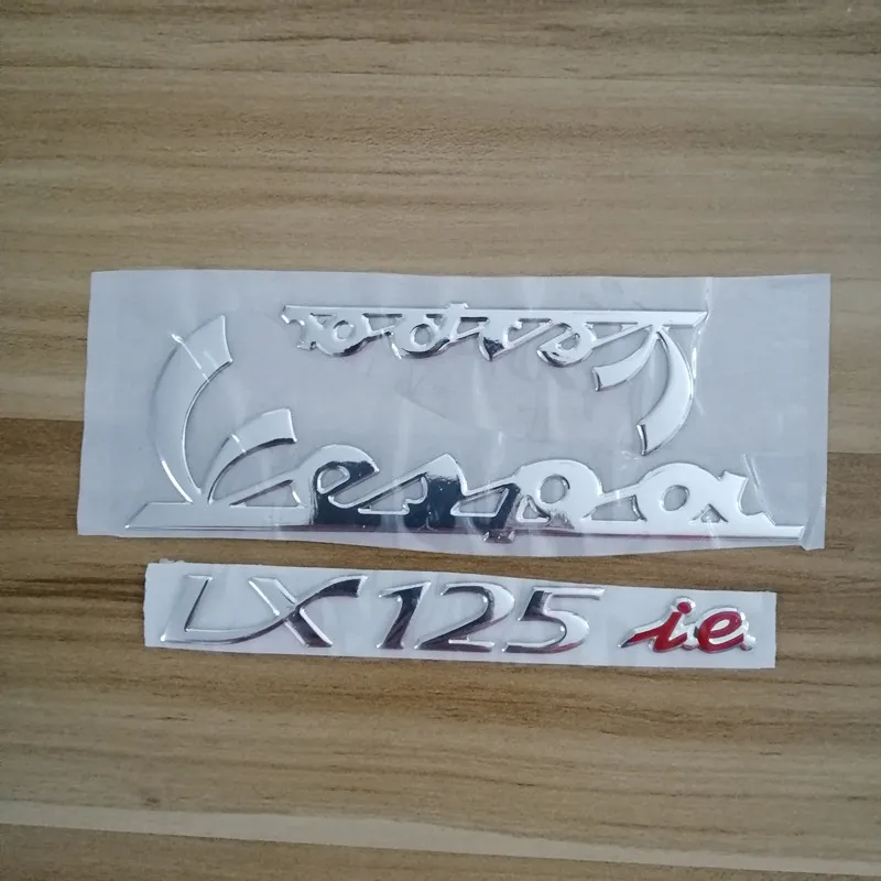 3D Motorcycle Emblem Stickers Decal for PIAGGIO Vespa LX125 LX150 125 150 Ie LX LXV Super Sticker Silver