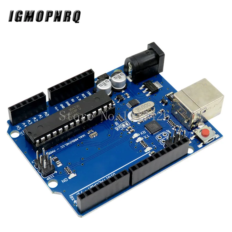 Imagem -02 - Placa de Desenvolvimento Uno r3 com Cabo Usb Atmega16u2 Chip Mega328p para Arduino Oficial