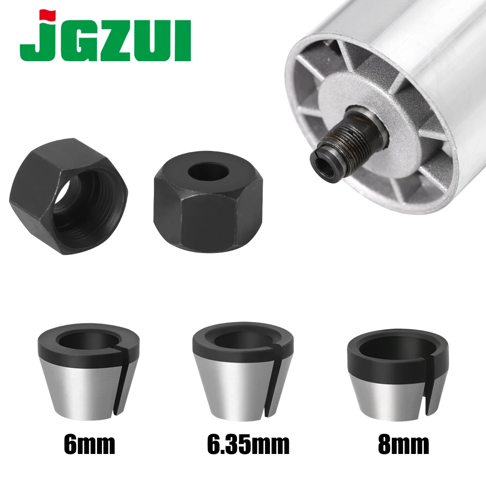 6mm or 6.35mm or 8mm collet chuck with nut Engraving Trimming Machine Electric Router Milling Cutter Accessories