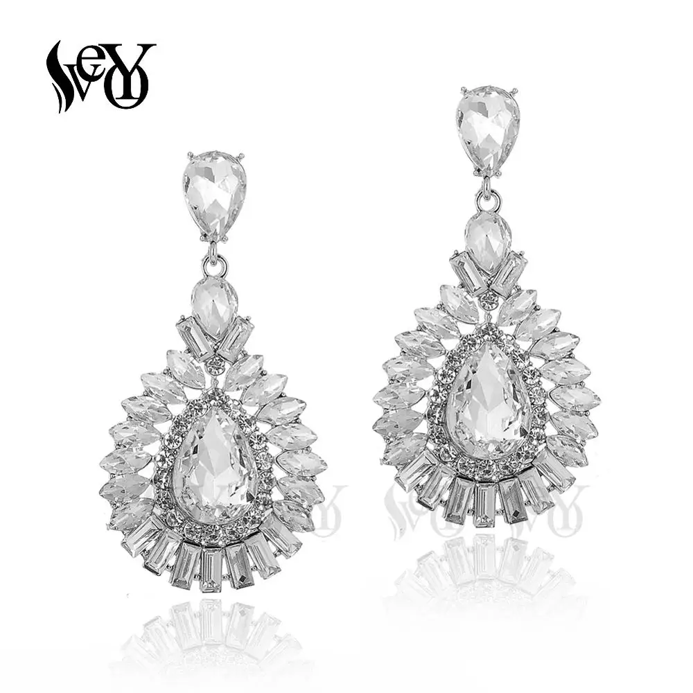 VEYO Vintage Luxury Crystal Drop Earrings for Women Bridal Drop Earrings Fashion Jewelry 2020 New Arrival