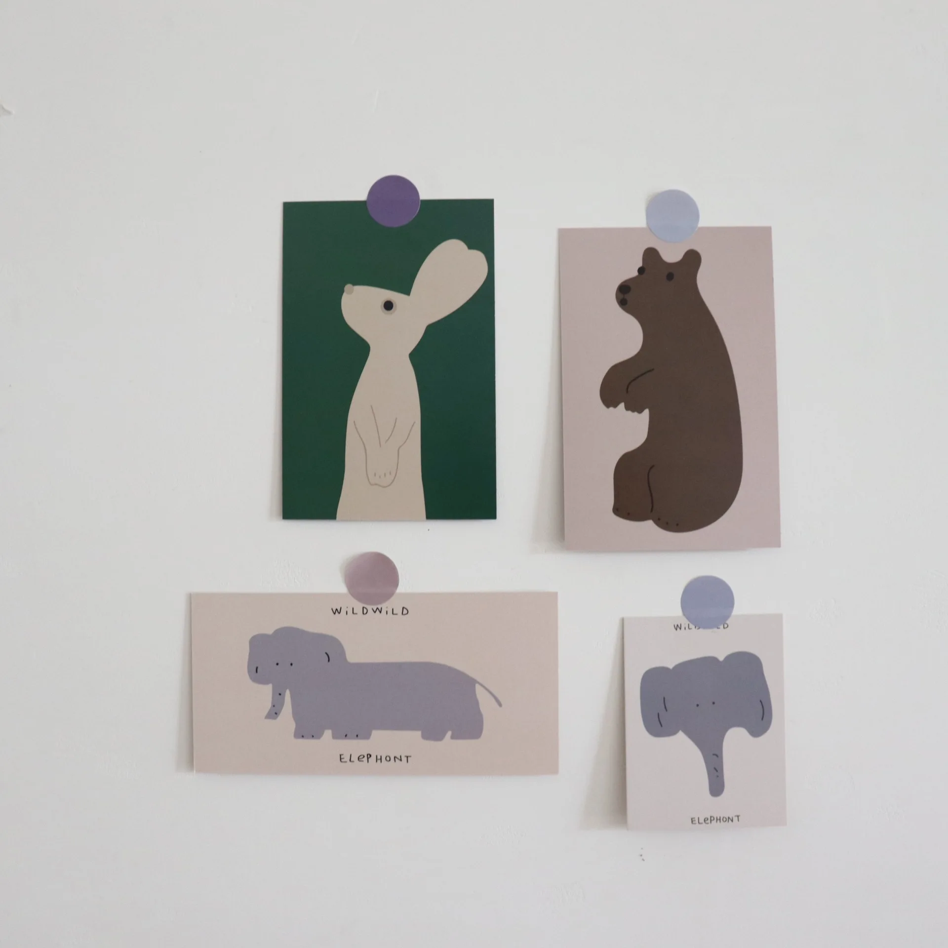 9 Sheets Cartoon Animal Decoration Card Diy Collocation Background Wall Sticker Postcard Small Poster Greeting Cards Photo Props