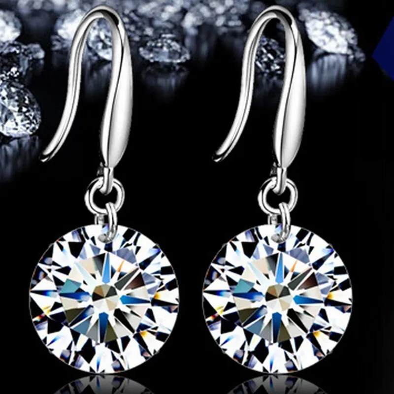 2021Hot Selling Lady Elegant Fashion Noble Zircon Crystal Dangle Drop Earrings For Women Jewelry Dainty Boucle Mujer Brincos