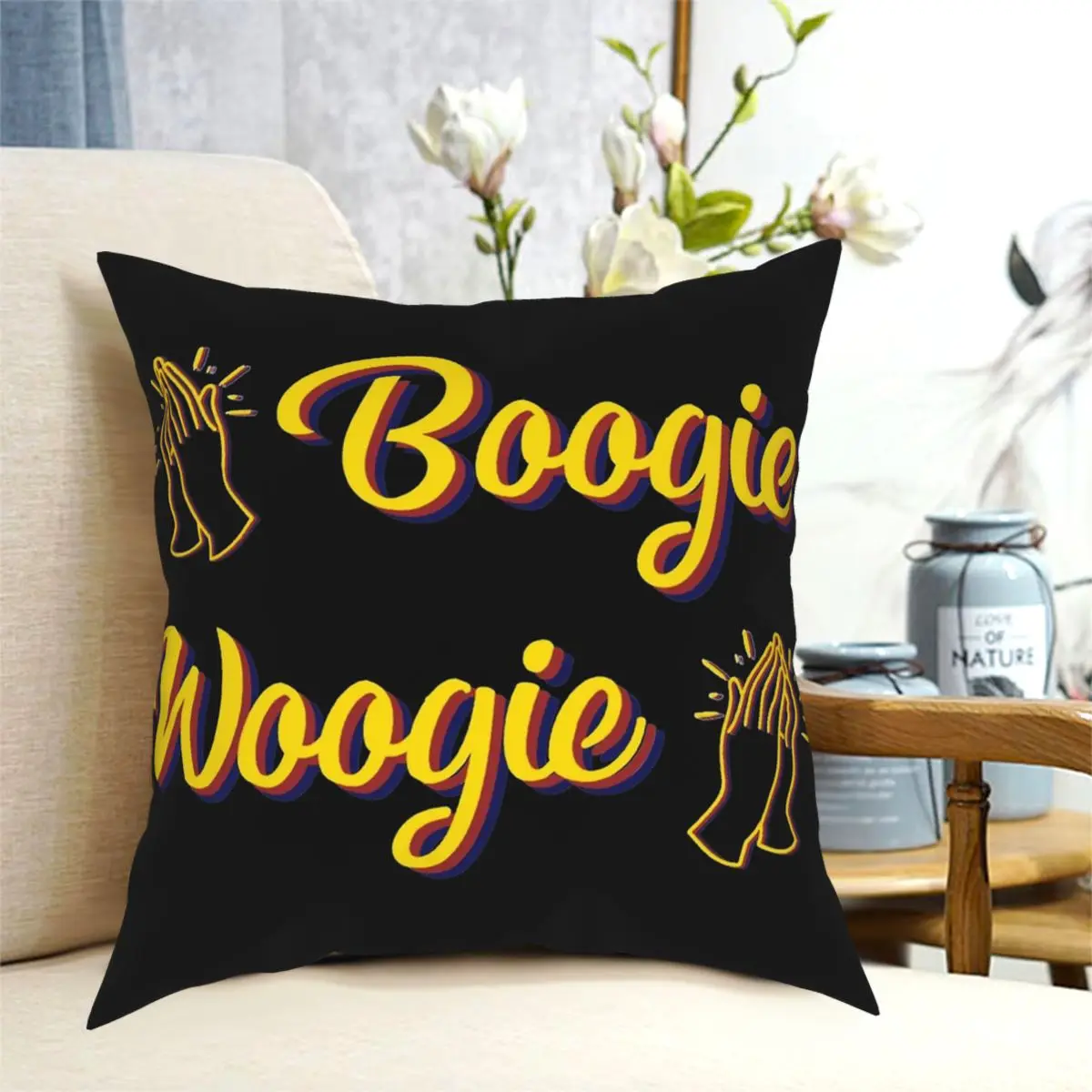 Boogie Woogie Clap Square Pillowcase Polyester Printed Zip Decorative Throw Pillow Case Sofa Seater Cushion Cover Wholesale 18