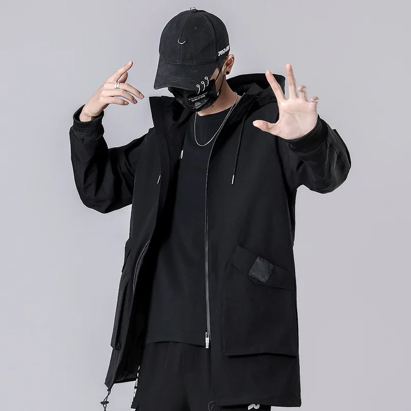 

Mens Trenchs Coat Men's Spring Autumn Windbreaker Jackets Men Casual Winter Thicken Hooded Trench Jackets Outerwear Male 7XL 8XL
