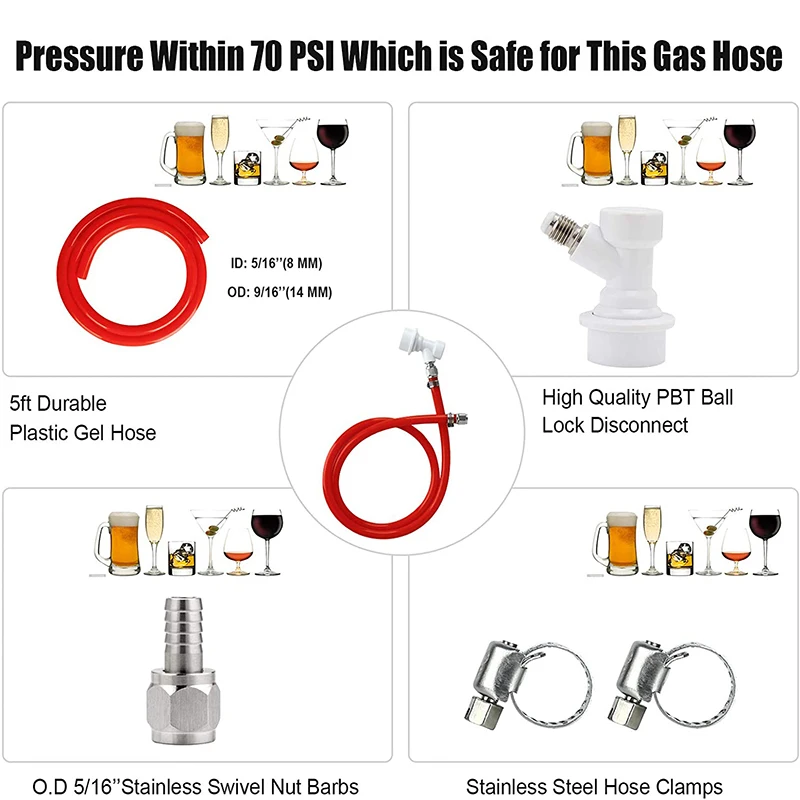 Beer Gas Line Assembly With 5/16\