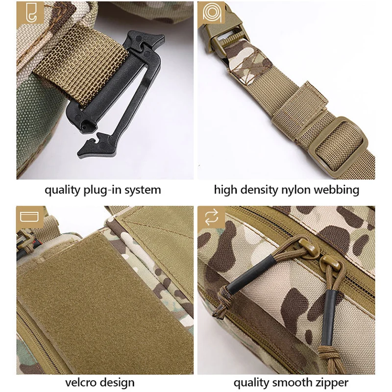 Sac à dos de poitrine en Nylon souple 1000D pour hommes, pochette de Sport EDC, militaire, imperméable, pour la chasse, XA623D