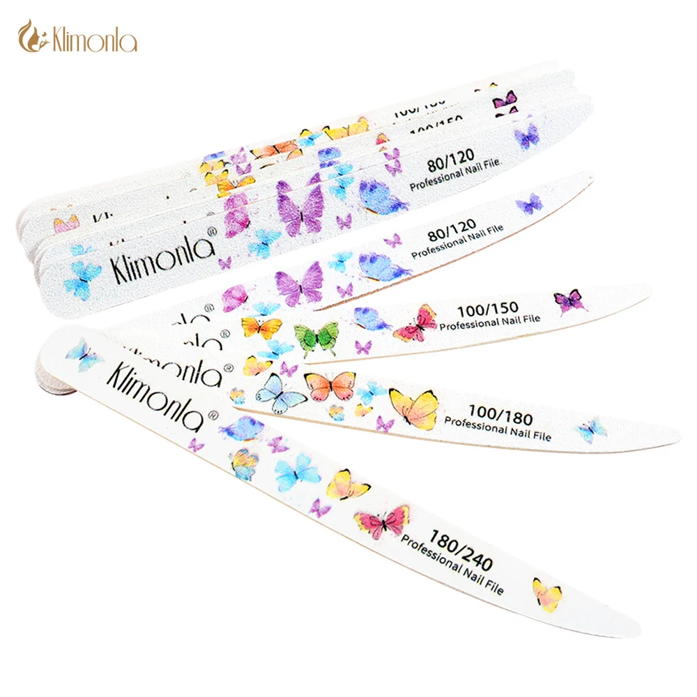 10Pcs Butterfly Nail File Mix Grit Wooden Professional nail files 100x180 Buffer for manicure Nails tools 180 240 Grit Sandpaper