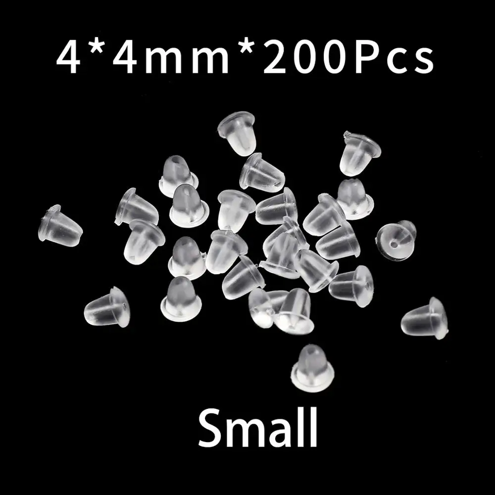 200pcs/lot Rubber Earring Back Silicone Round Ear Plug Blocked Caps Earrings Back Stoppers For DIY Parts Jewelry Findings Making