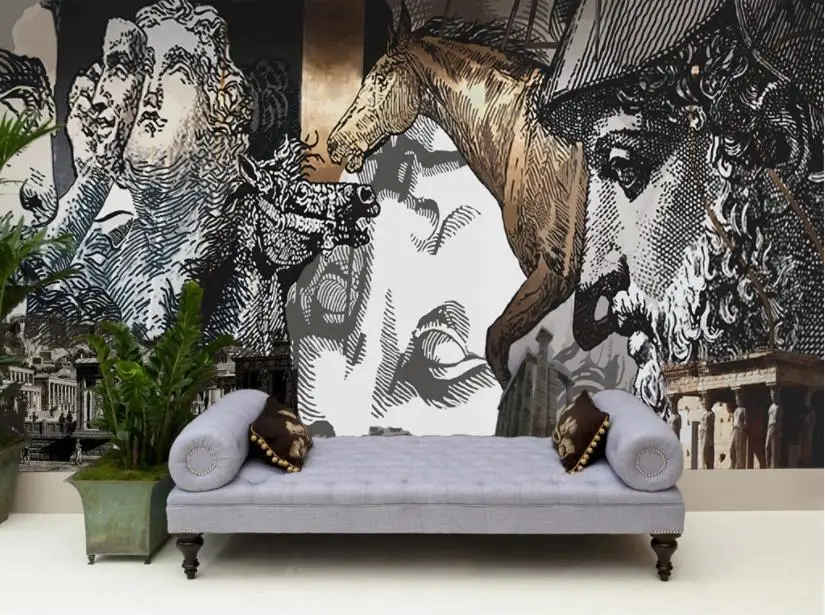 

Home Wallpaper Custom papel de parede Hand painted statue 3D Wallpaper For Living Room Bedroom Bar KTV Art 3D Mural Wallpapaer