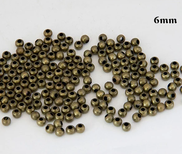 2mm 3mm 4mm 5mm 6mm 8mm Diy Metal Beads Antique Bronze Smooth Ball Spacer Beads Crimp Beads For Jewelry Making Findings