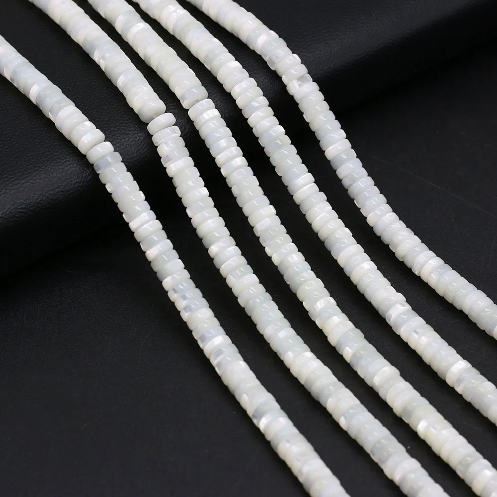 Natürliche Süßwasser Weiße Shell Runde Spacer Perlen Flake Lose Perlen Für Schmuck Machen DIY Armband Halskette Ohrring Zubehör