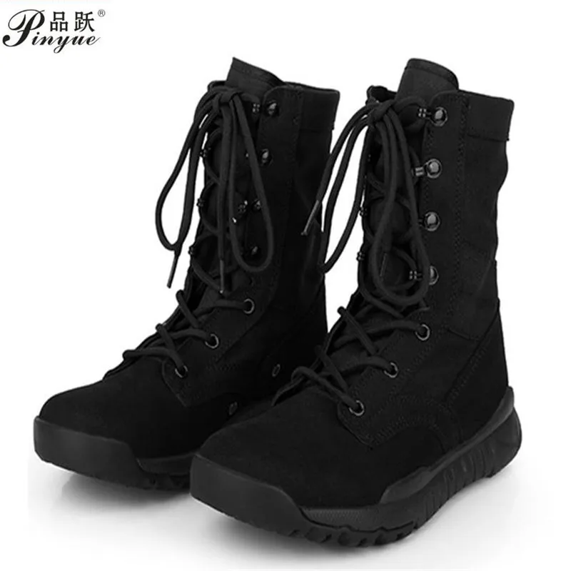 high quality Men\'s ultralight work boots Breathable outdoor training high-top desert walking shoes