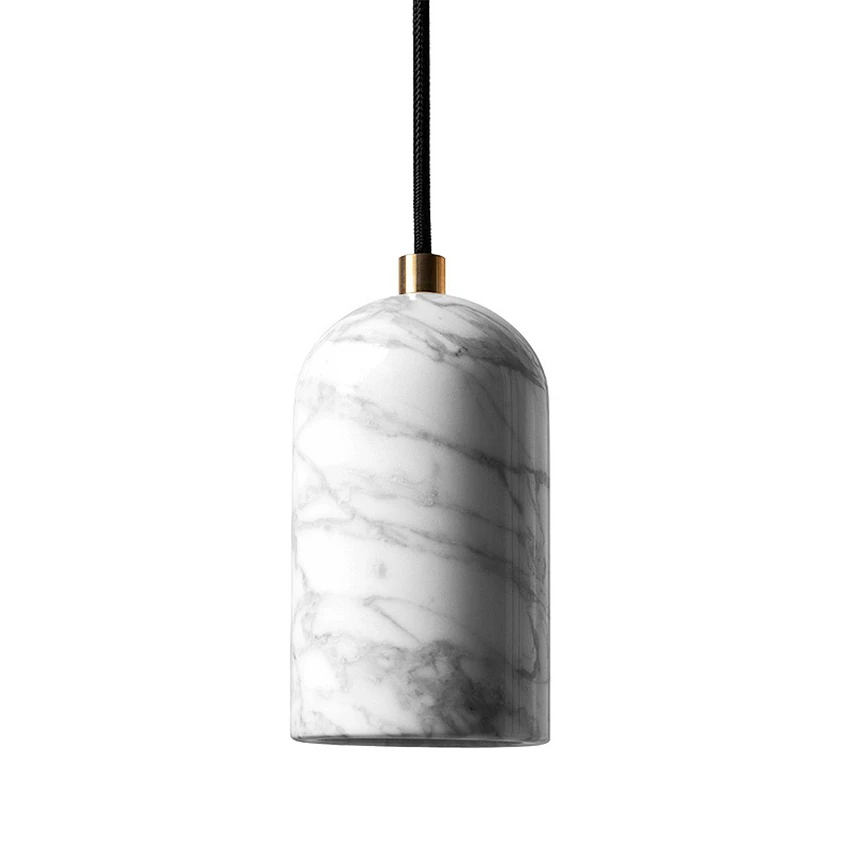 Nordic Cylinder Marble Pendant Lights Modern Designer Dining Room Bedroom Bedside Coffee Shop Bar Pendant Lamps Stone Fixtures