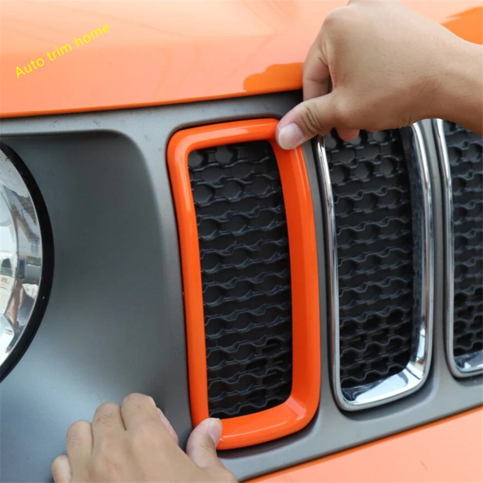 Lapetus Front Middle Face Grille Grill Ring Frame Cover Trim 7 Pcs A Set Fit For Jeep Renegade 2019 2020 ABS Auto Accessories