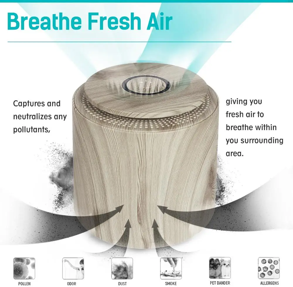 Air Purifier 3h HEPA Filter for Home Air Freshener with Fragrance Sponge for Essential Oils Air Cleaner Remove Smoke Dust Odor