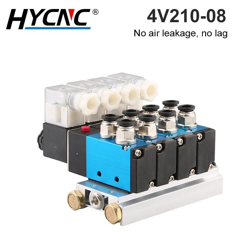 

4V210-08 Pneumatic Solenoid Valve 5-Way 2-Position Reversing Valve Air Valve DC24V 220V With Silencer Accessories Base