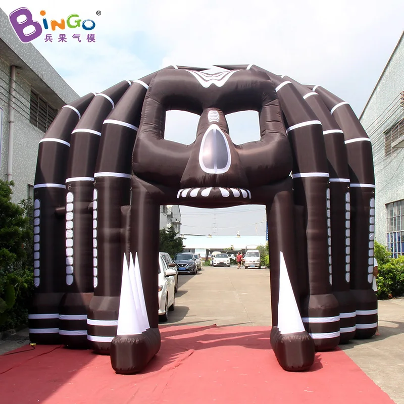 

Hot selling 4.8x4.5x4 meters black inflatable ghost head arch for Halloween decoration / ghost head archway balloons toys