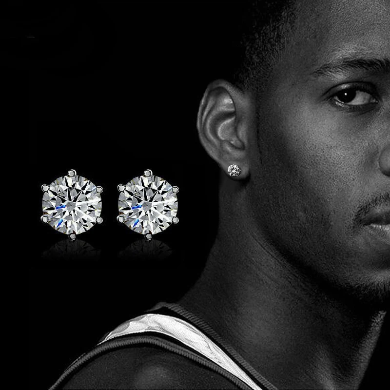 Stainless Steel Zircon Stone Fashion Hot Sale Small Crystal In Silver Pair Crown Stud Earrings Jewelry Gift For Women Men