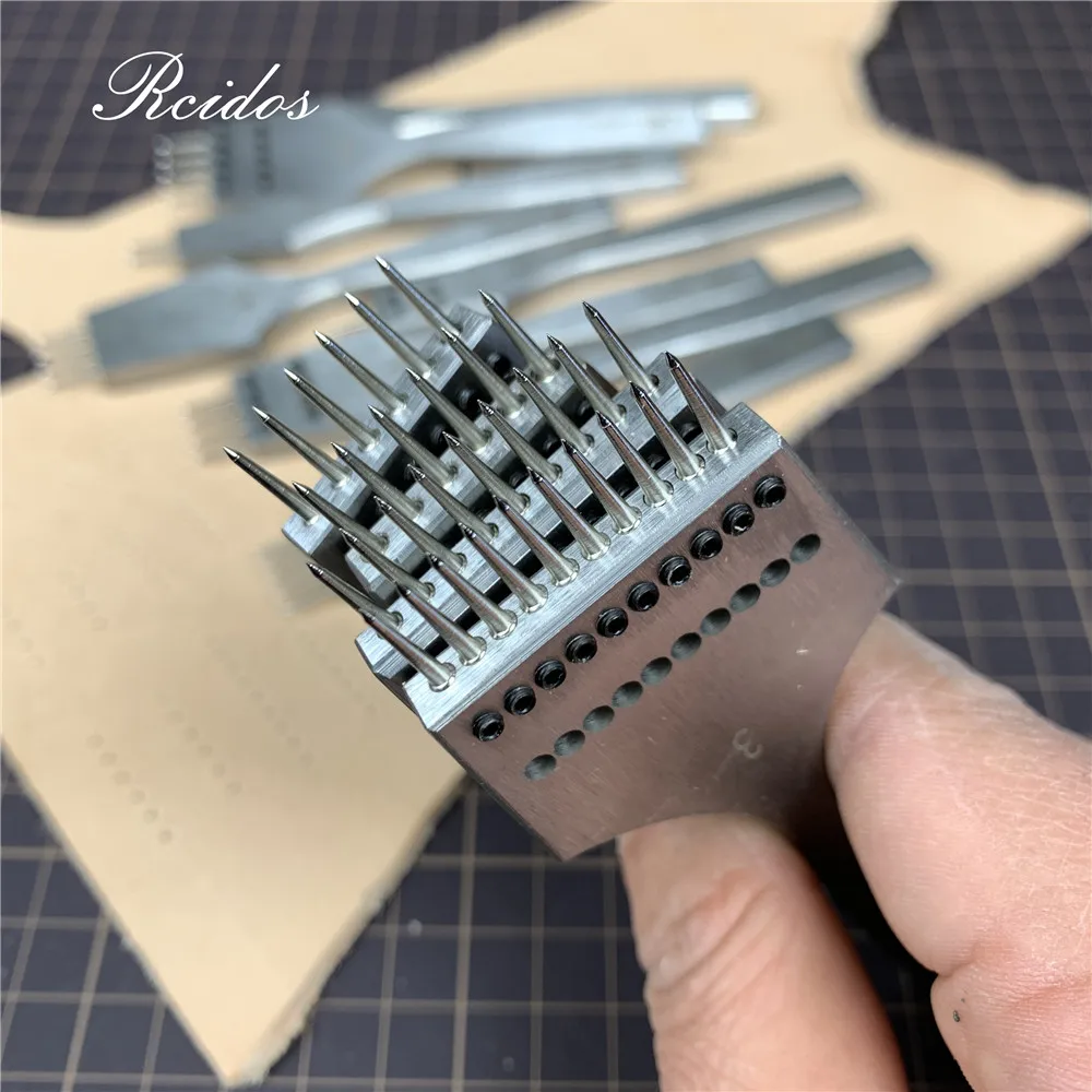 RCIDOS Interchangeable Round Hole Puncher,Manual Stitching hole Punching tools,Combined Stitch hole cutter,Dis 3/3.38/3.85/4mm