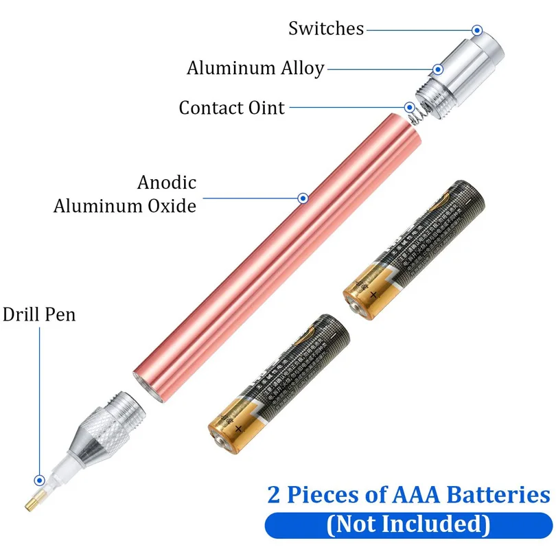 5D Point Drill Pen Diamond Painting Tool Crystal Lighting New Diamond Pens LED Drill Pens Diamonds Sewing Accessories DIY Crafts