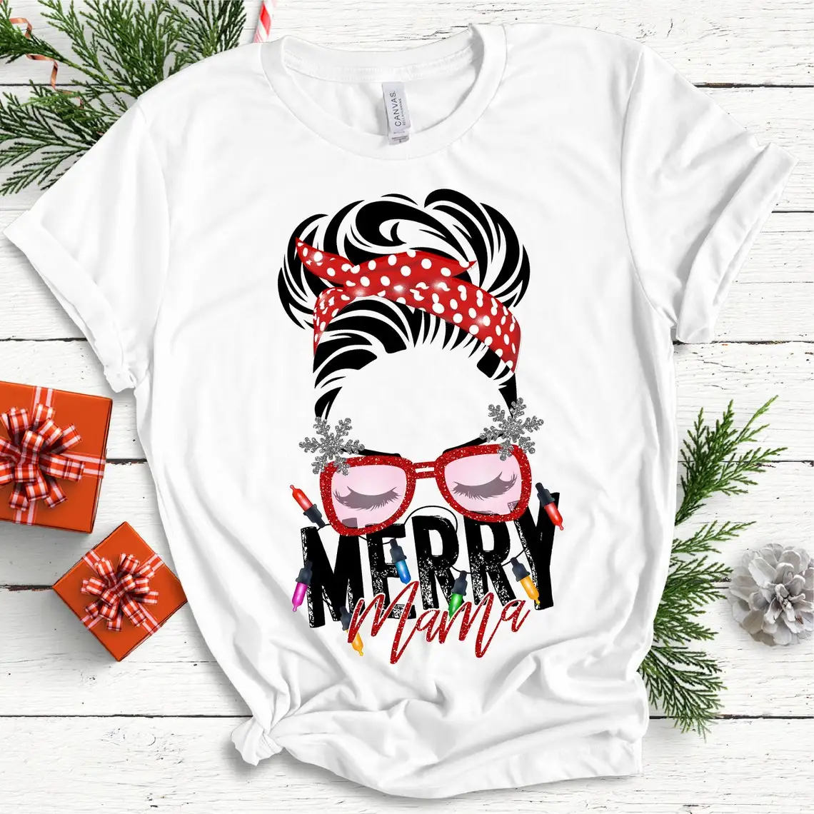 

Merry Christmas Mama Graphic Print T-Shirt Women'S Clothing Funny Super Mom Tshirt Female Summer Tops Tee Shirt Femme T Shirt