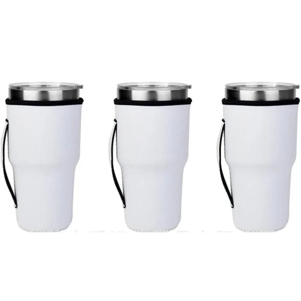 50pcs 30oz Iced Coffee Cup Sleeve Insulated Neoprene Sleeves Cover Bags Cup Holder 30oz Tumbler Water Bottle With Handles