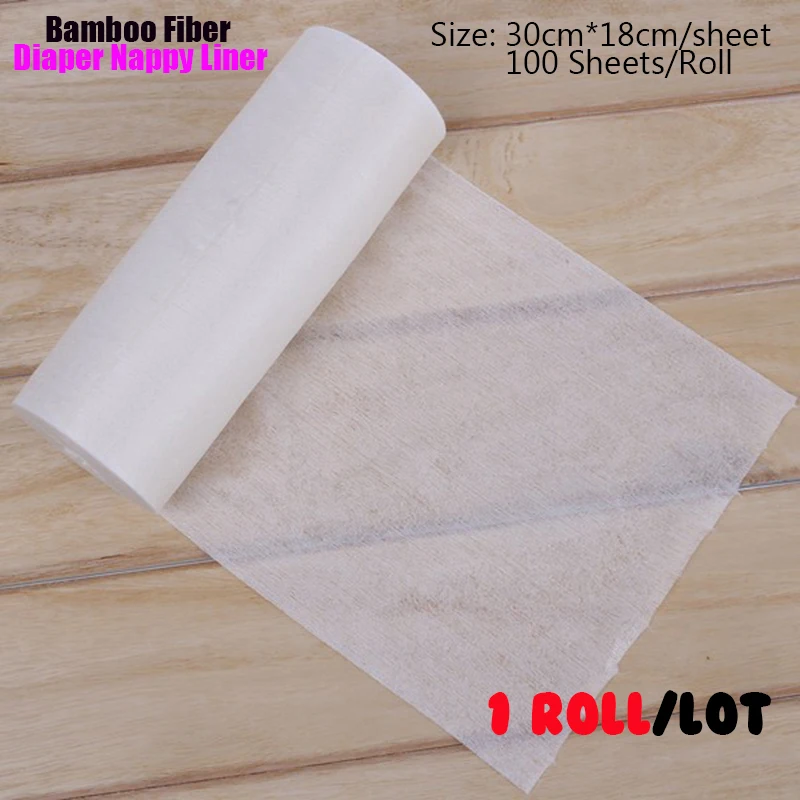 1 Roll Cloth Nappy Liner Bamboo Fiber Flushable Biodegradable Adult Diaper Liners Disposable Stocklot Accessories 100 Sheets