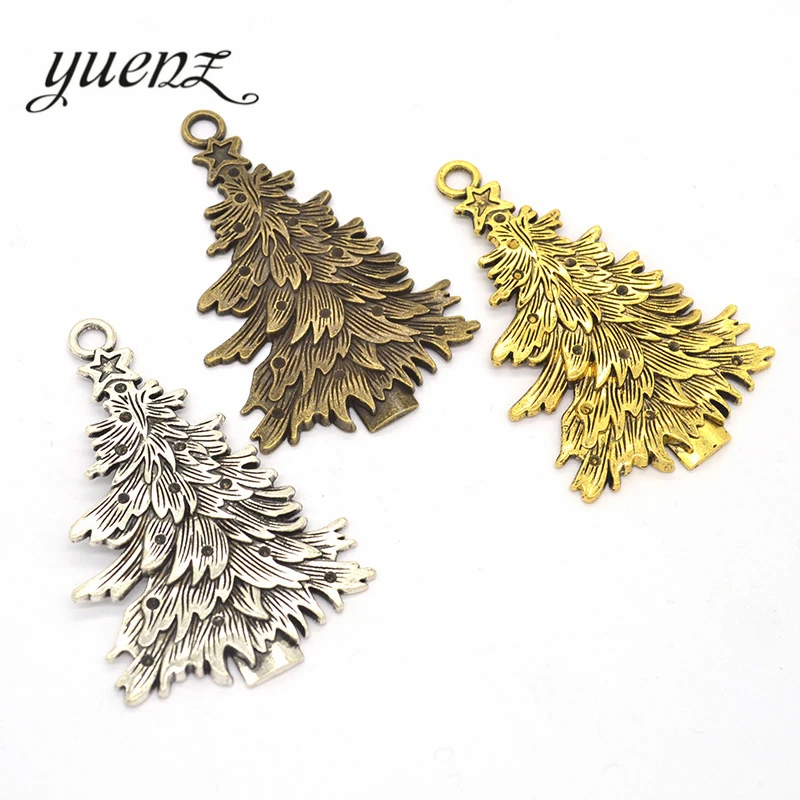 1pcs 3 Colors Antique silver color alloy Metal tree Charms for Jewelry Making Diy Handmade Jewelry 68*43mm Q205