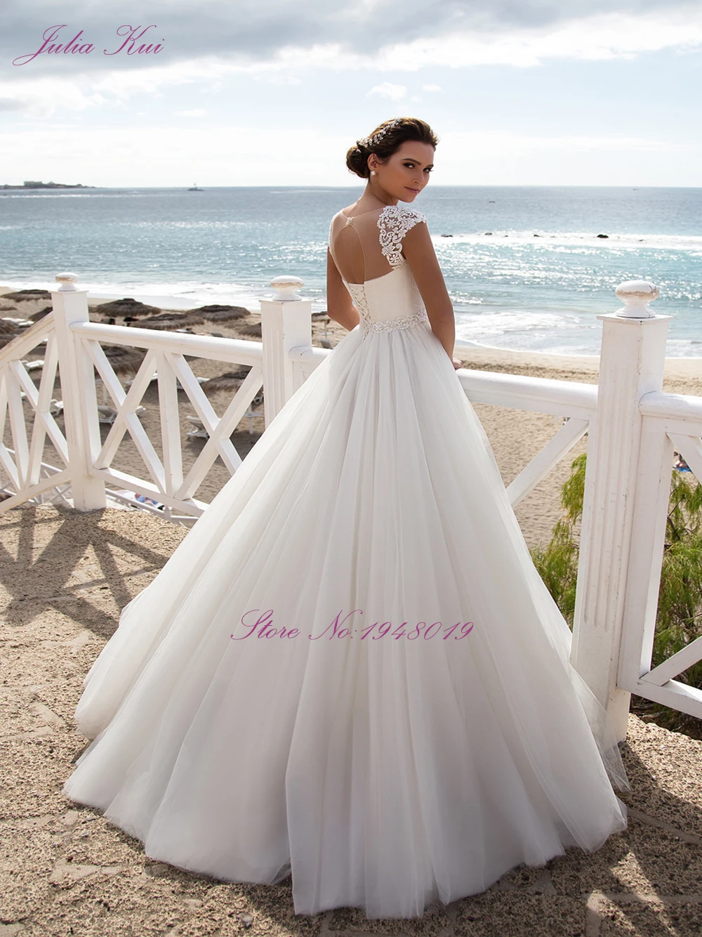 Julia kui-チュールのウェディングドレス,通常のストラップ付きの空中ブランコドレス,地面の長さ,エレガントでベルト付き