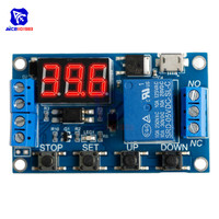 WS16 Switch Delay Time Relay Module Micro USB 5V LED Display Automation Cycle Delay Timer Control Board DC 6-30V 6V 9V 12V 24V