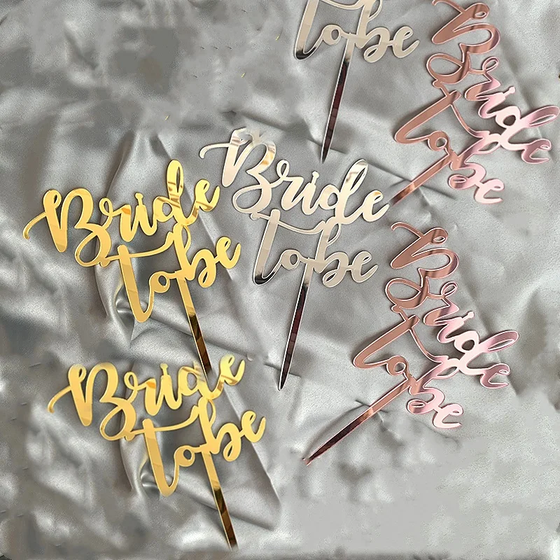 Einfacher, moderner Tortenaufsatz für die Brautparty in Roségold aus Acryl, Hen-Party-Tortenaufsatz, Geschenk für Hochzeitstorte, Dessertdekoration – Detail 17