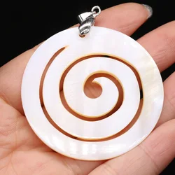 New Style Natural Stone Pendant Circle Shell For Jewelry Making DIY Necklace Bracelet Earrings Accessory
