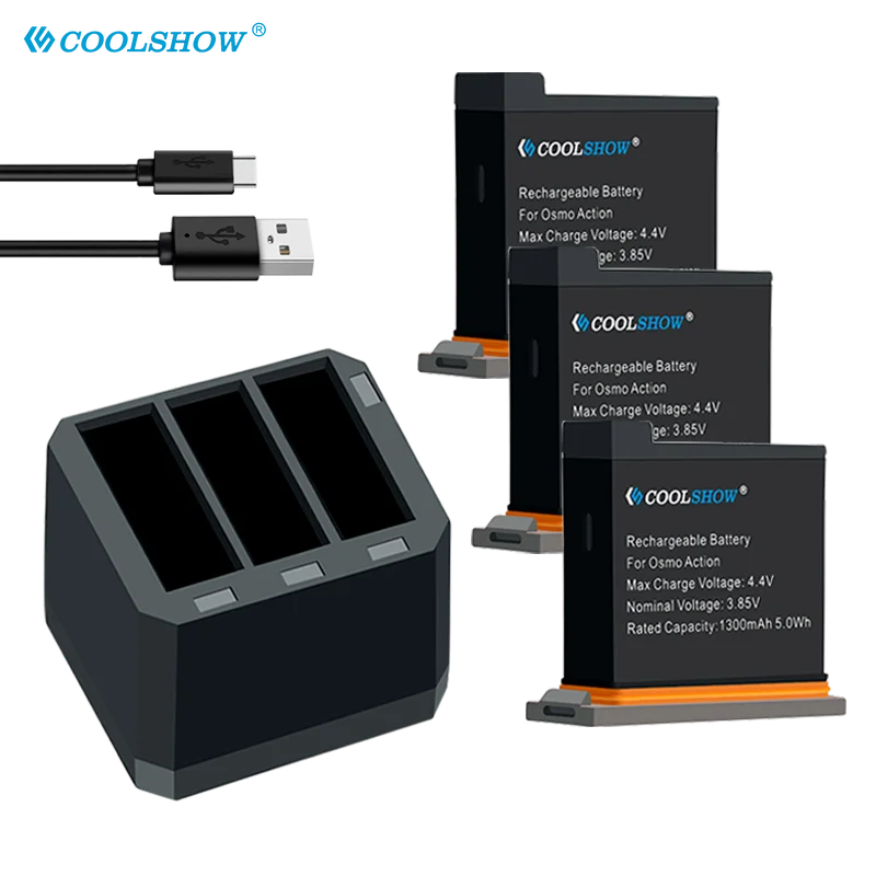 Camera Batteries for DJI Osmo Action Battery / 1300mAh for DJI Osmo Action Camera Accessories