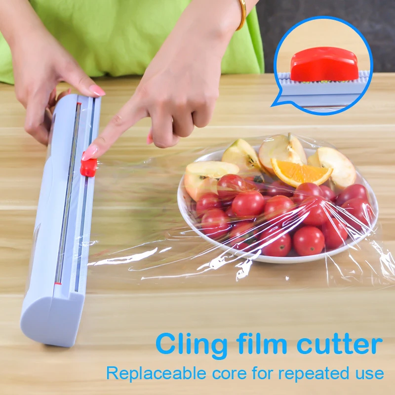 Plastic Wrap Dispenser Stretch Film Cutter Foil And Cling Film Dispenser Aluminium Foil Holder Kitchen Organizer Food Dispenser