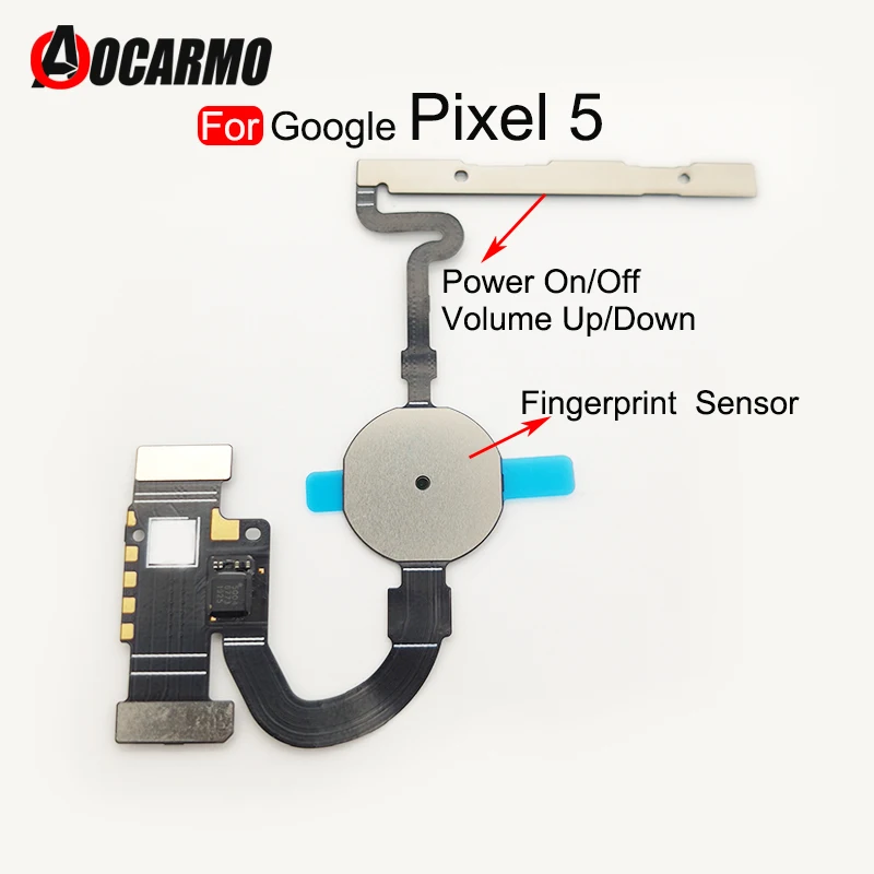 

For Google Pixel 5 Power On/Off Volume Home Button With Fingerprint Sensor Touch ID Flex Cable Repair Parts