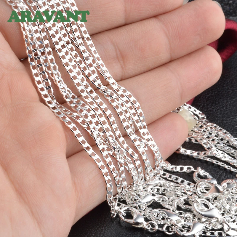 Aravant 925 Silver 2MM Necklace For Men Women Fashion Jewelry
