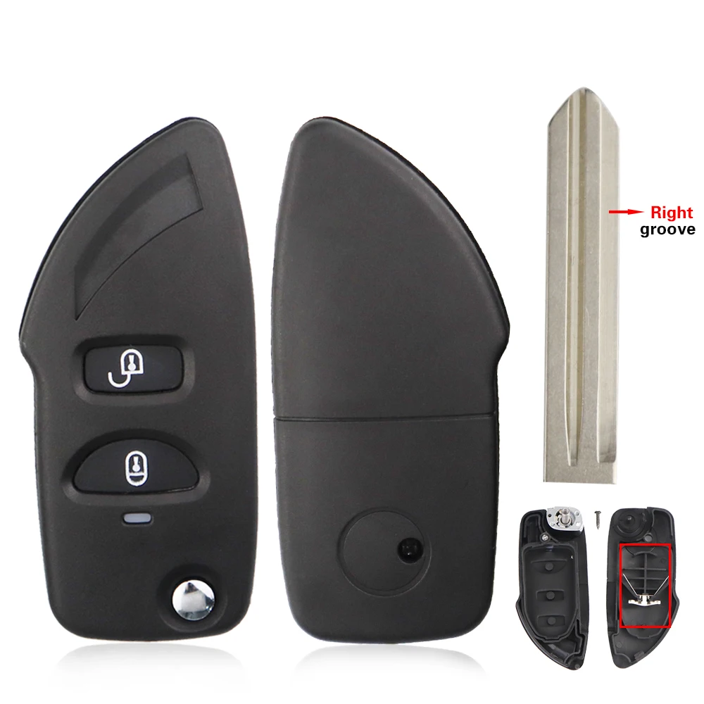 YIQIXIN-Modificado Flip Remote Car Key Shell, 2 Buttons Upgrade, Compatível com Hyundai, Santa Fé, Tucson, IX35, Fe Elantra, Eagle, Terracan, Atos