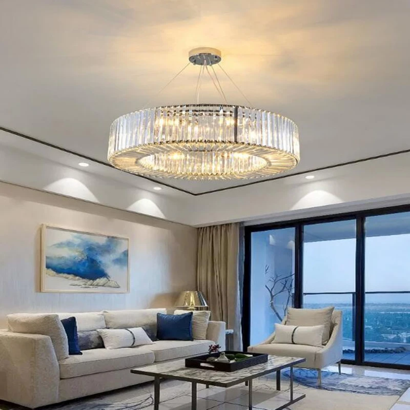 

NEW Modern Luxury Crystal LED Chandelier Round Lamp For Living Room Dining Room Bedroom Light Fixtures Pendant AC110V 220V