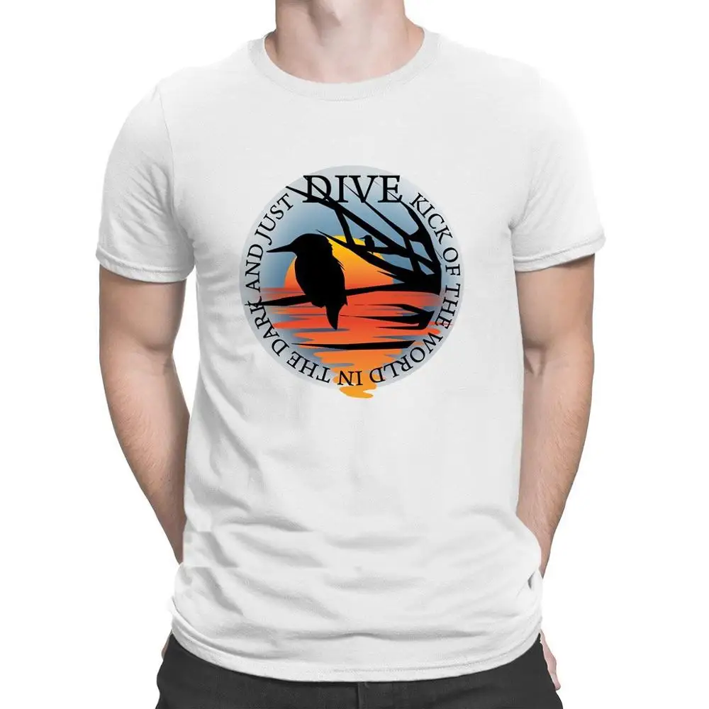 Kingfisher bird scenic sunset paradise dive T shirts Pop Top Tee fitted Better men's tshirt Clothes cool Summer Style cotton