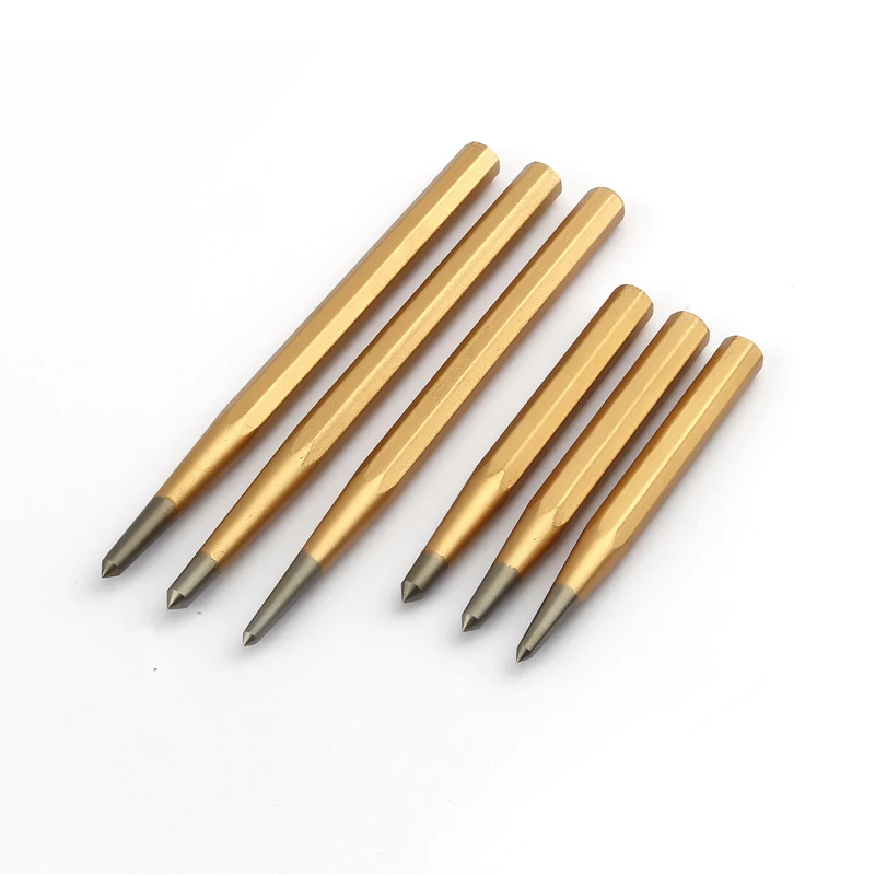 Crv High Hardness Center Pin Punch Metal Stainless Steel Wood Indentation Mark Woodworking Tool Bit 4 5 6mm