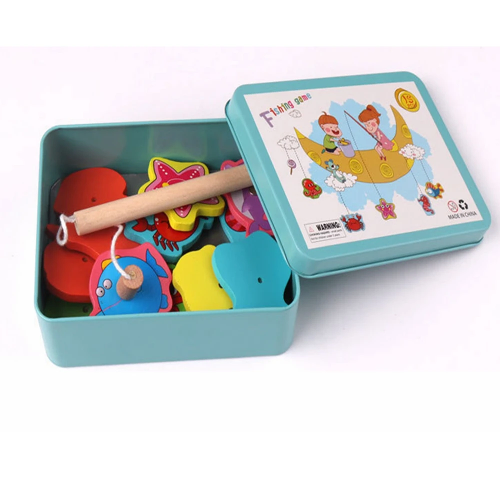 Baby Early Education Toy 3D Fishing Game Set Marine Biological Cognition Magnetic Toys Set Kids Gifts Montessori Toys