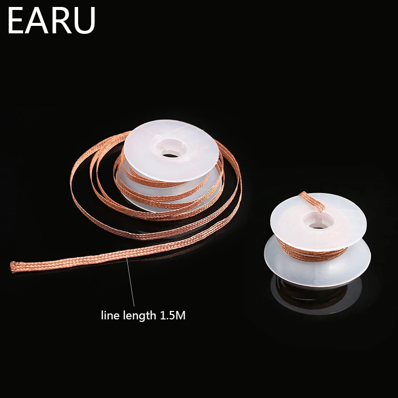 1pc 디 솔더링 브레이드 솔더 리무버 심지 와이어 1.5mm 2mm 2.5mm 3mm 3.5mm 1.5M 길이 용접 코드 BGA SMT 용 플럭스 빨판 케이블