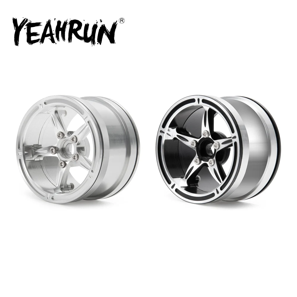 YEAHRUN Metal Alloy Beadlock 2.2 inch Wheel Rims Hubs for Axial Wraith 90048 TRX-4 TRX-6 1/10 RC Crawler Car Upgrade Parts