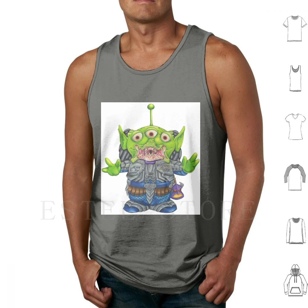 Little Green Tank Tops Vest Cotton Little Green Man Little Green The Claw Avp Vs Hand Drawn