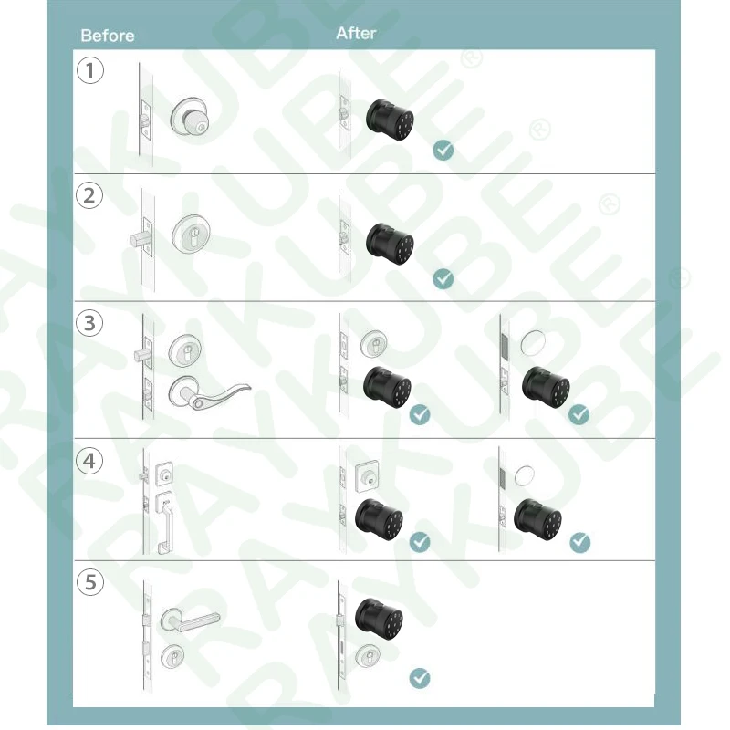 Imagem -03 - Fechadura da Porta de Impressão Digital Tuya Bluetooth Wifi Teclado Cartão Inteligente Combinação Botão Bloqueio para Casa Escritório Hotel Faça Você Mesmo Bloqueio