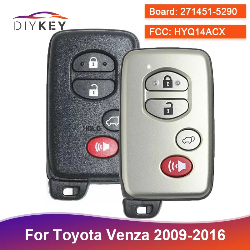 DIYKEY For Toyota Venza 2009 2010 2011 2012 2013 2014 2015 2016 Keyless Remote 271451-5290 HYQ14ACX 89904-0T060 Smart Key Fob