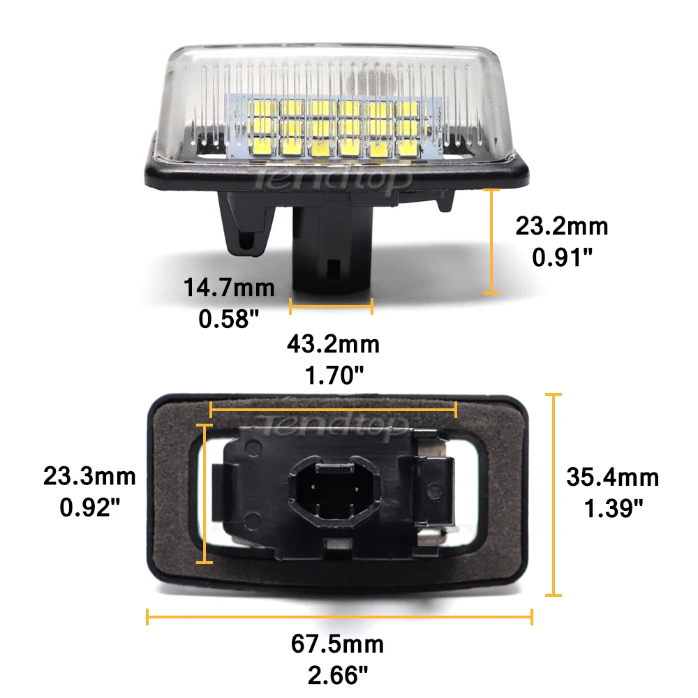 For Toyota Alphard Wish Noah Voxy Estima Caldina Corolla Crown Majesta Starlet Sprinter Celica Previa LED License Plate Light