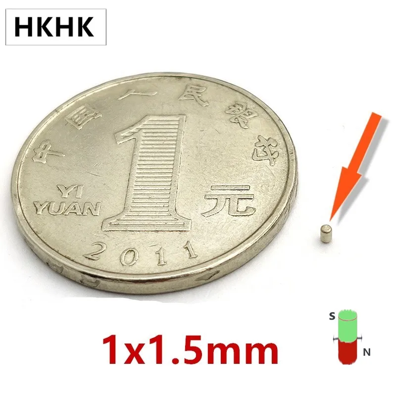 

HKHK 100 200 PCS mini magnet Dia.1x1.5 mm mm mini magnet encoder 1mm x 1.5 mm strong magnetic standard 1x1.5 mm