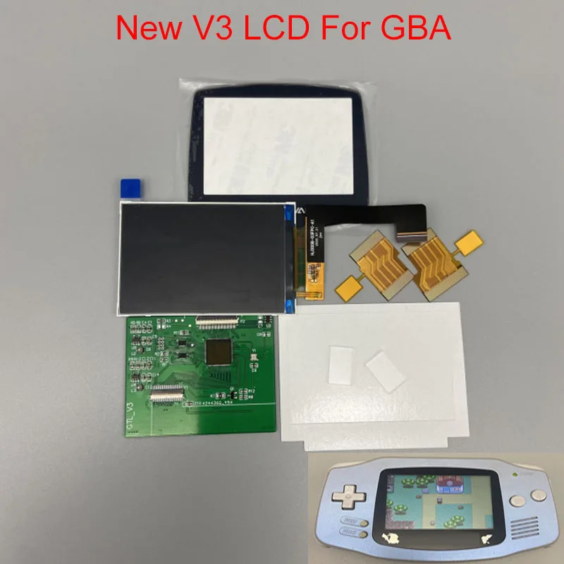 

Highlight Original Size V3 LCD Screen For GBA Brightness IPS LCD Warm light Screen For GBA Cut-free shell No welding Screen